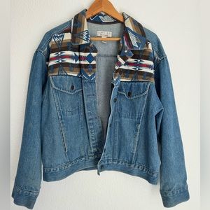 Vintage Aztec Jean Jacket Medium